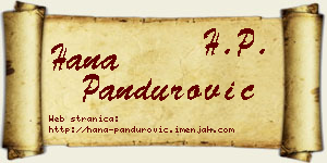 Hana Pandurović vizit kartica